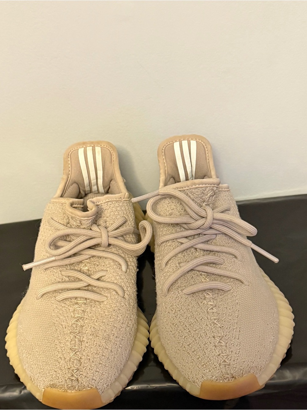 Yeezy sesame Beige Knit Athletic Sneakers